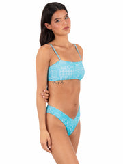Hurley Onsale | Hoku Mini Rib V Front Skimpy Bottom - Surf Blue