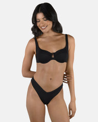 Hurley Discount | Solid V Front Skimpy - Black