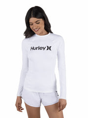 Hurley | One & Only Solid Mock Neck Long Sleeve Rashguard - White
