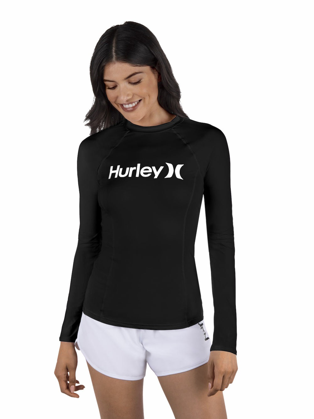 Hurley Discount | One & Only Solid Mock Neck Long Sleeve Rashguard - Black