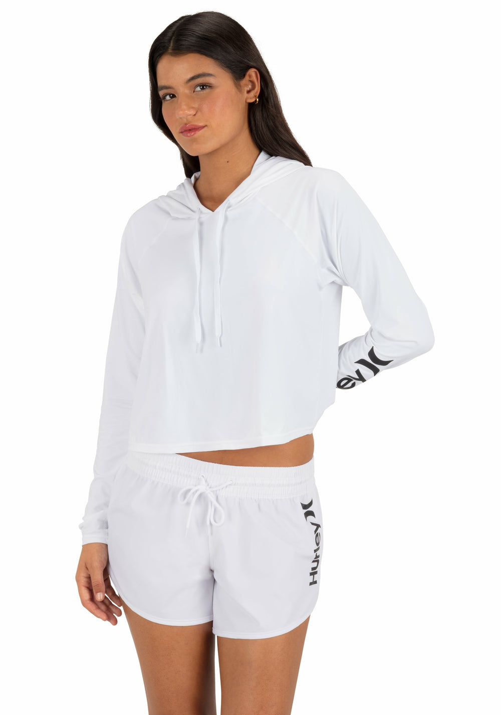 Hurley On Sale | One & Only Solid Long Sleeve Hooded Rashguard - White