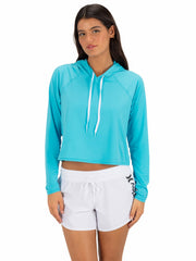 Hurley Onsale | One & Only Solid Long Sleeve Hooded Rashguard - Surf Blue