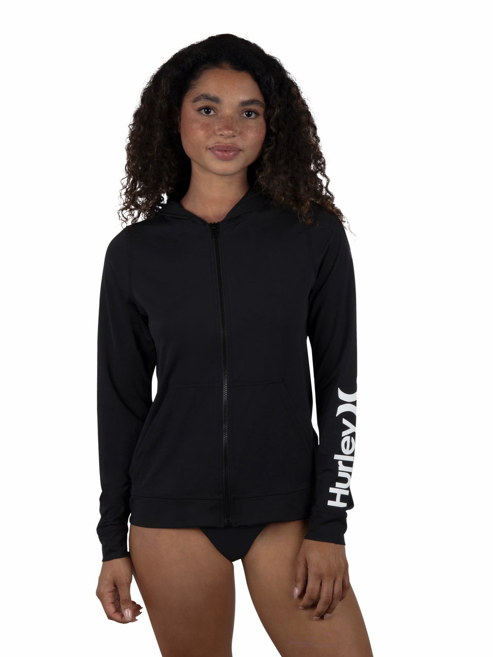 Hurley | One & Only Solid Zip Hoodie Rashguard - Black