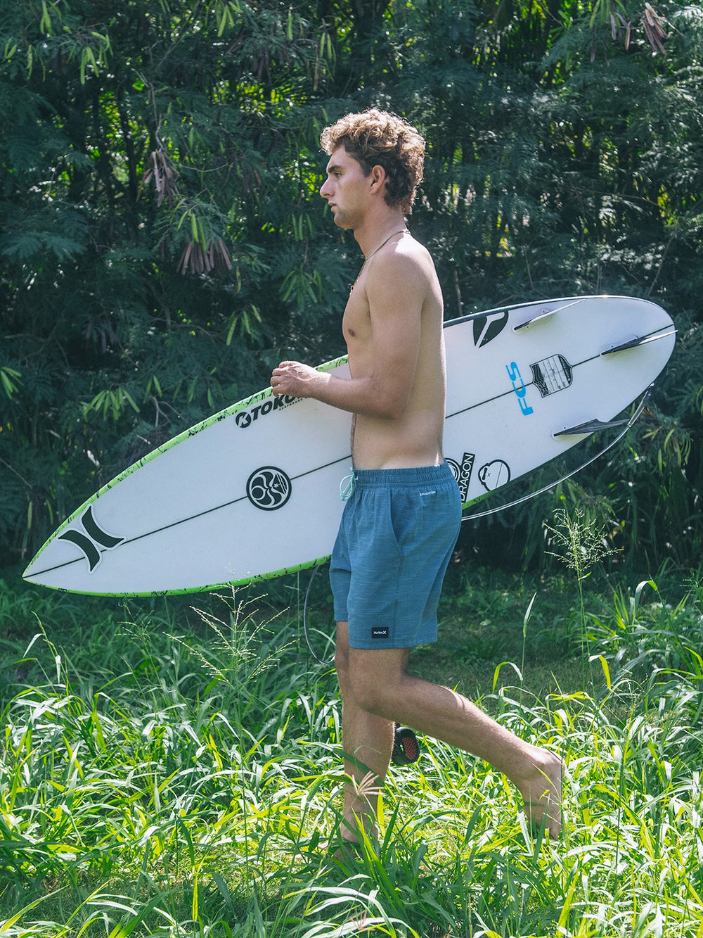 Hurley Onsale | Phantom Eco Slub Lined Volley Boardshort 17" - Grey Teal