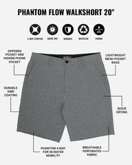 Hurley Discount | Phantom Flow Walkshort 20" - BLACK HEATHER