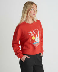 Hurley For Sale | Leisure Club Boxy Crew Sweatshirt - Float Red