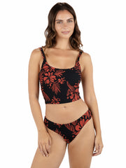Hurley For Sale | Hidden Tropical Banded Moderate Bikini Bottom - Black