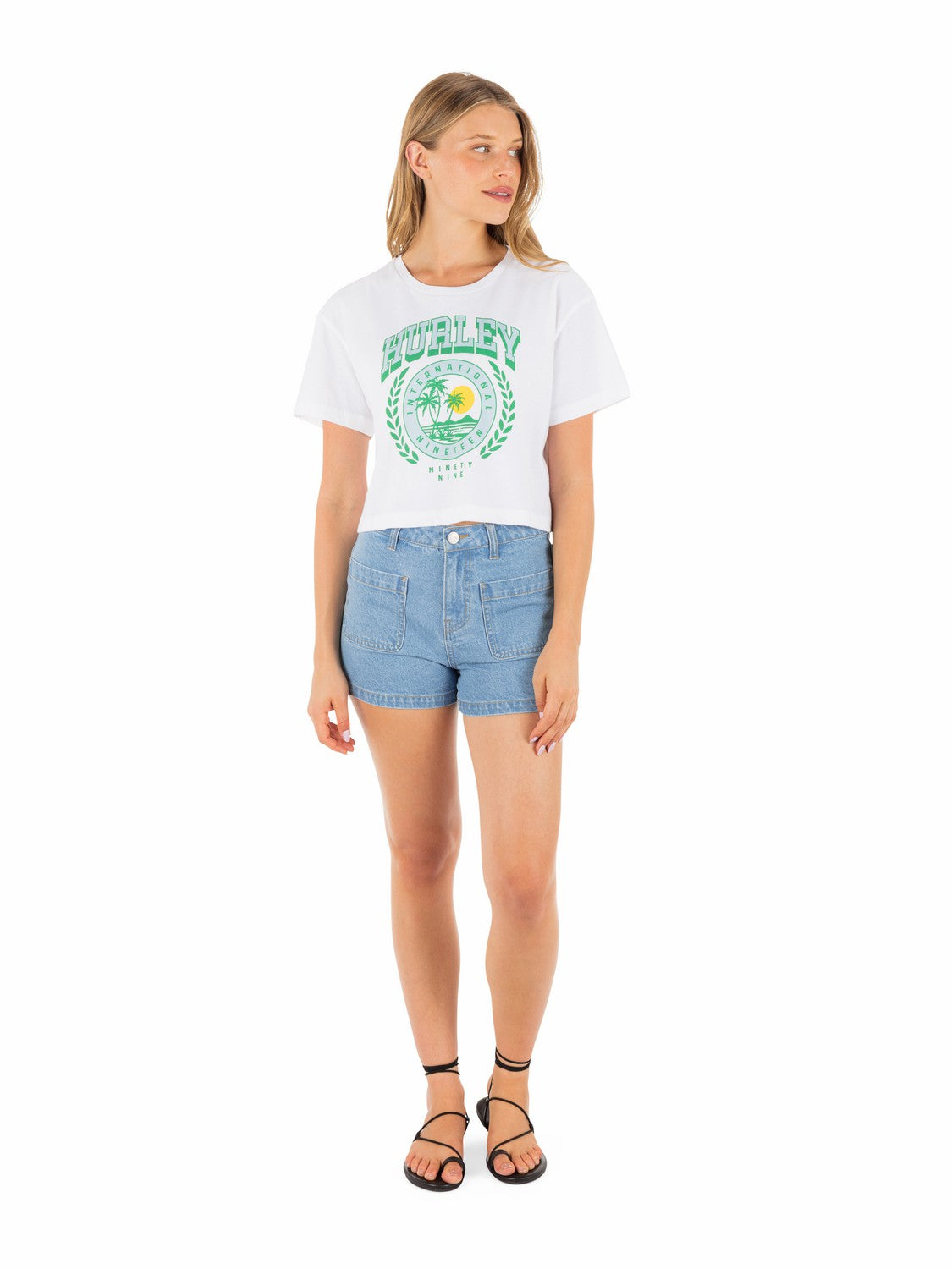Hurley On Sale | Academy Boxy Crop Tee - White