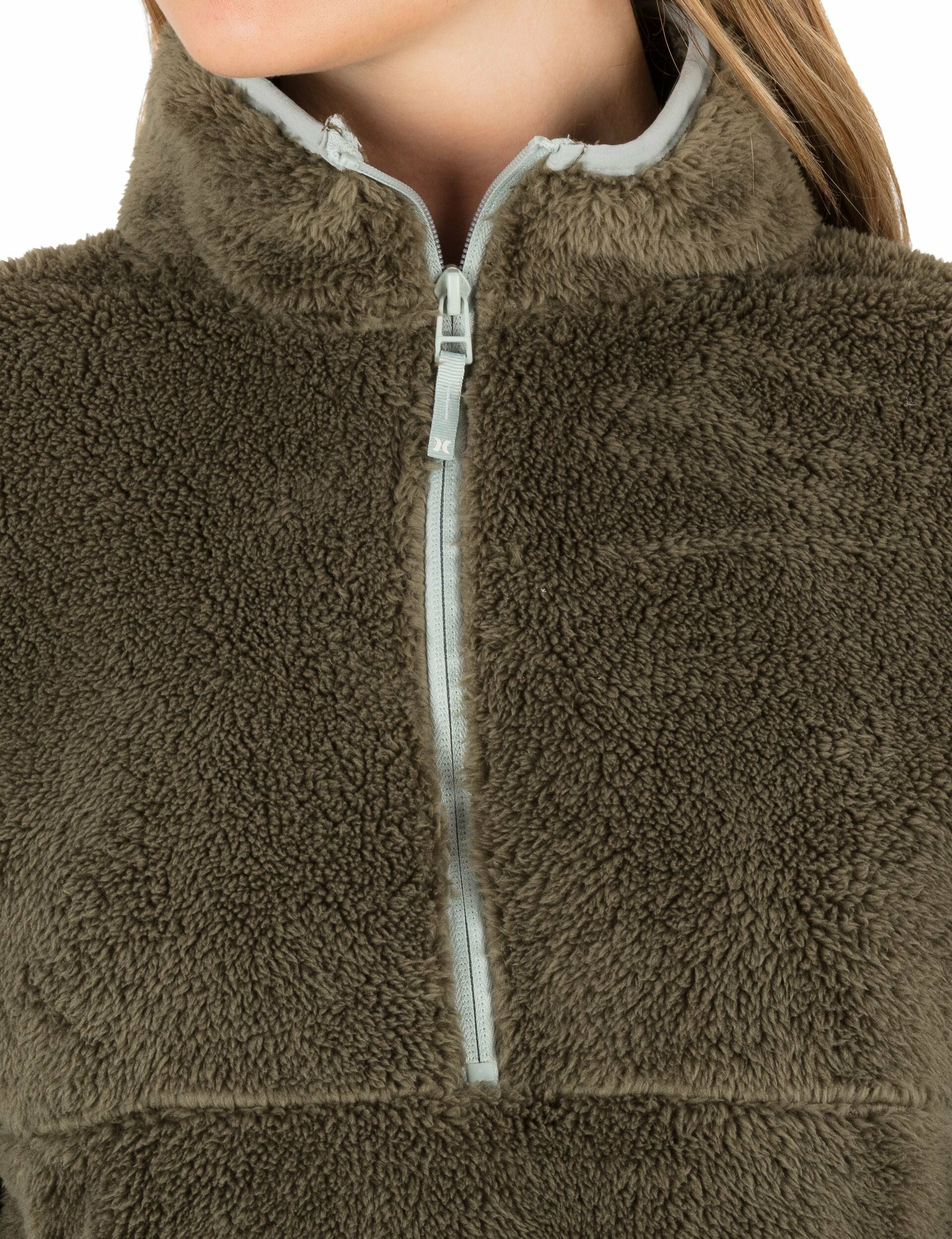 Hurley Discount | Scout Polar Fleece Anorak - Vintage Olive