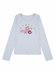 Hurley For Sale | Girls' Floral Tee - Moonstone Blue