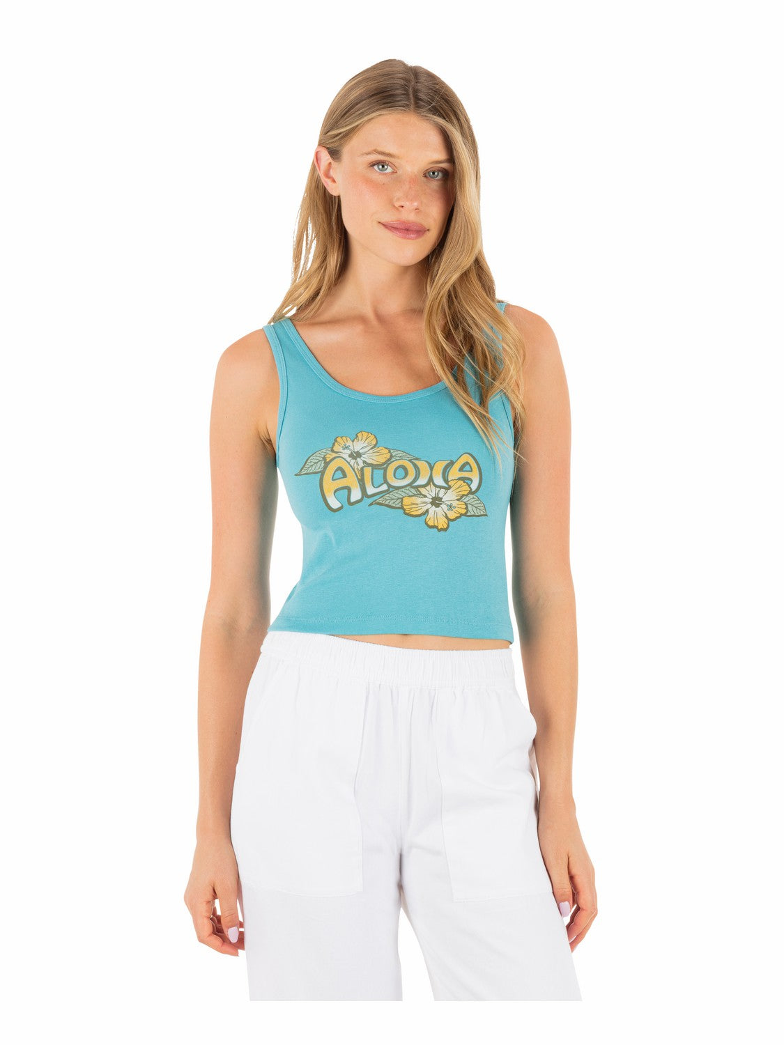 Hurley | Aloha Scoop Crop Tank - Maui Blue