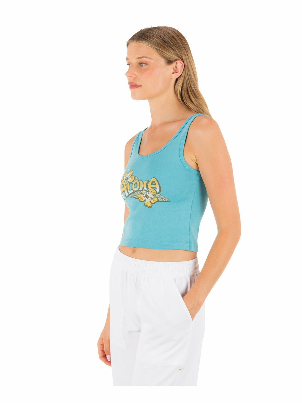 Hurley | Aloha Scoop Crop Tank - Maui Blue