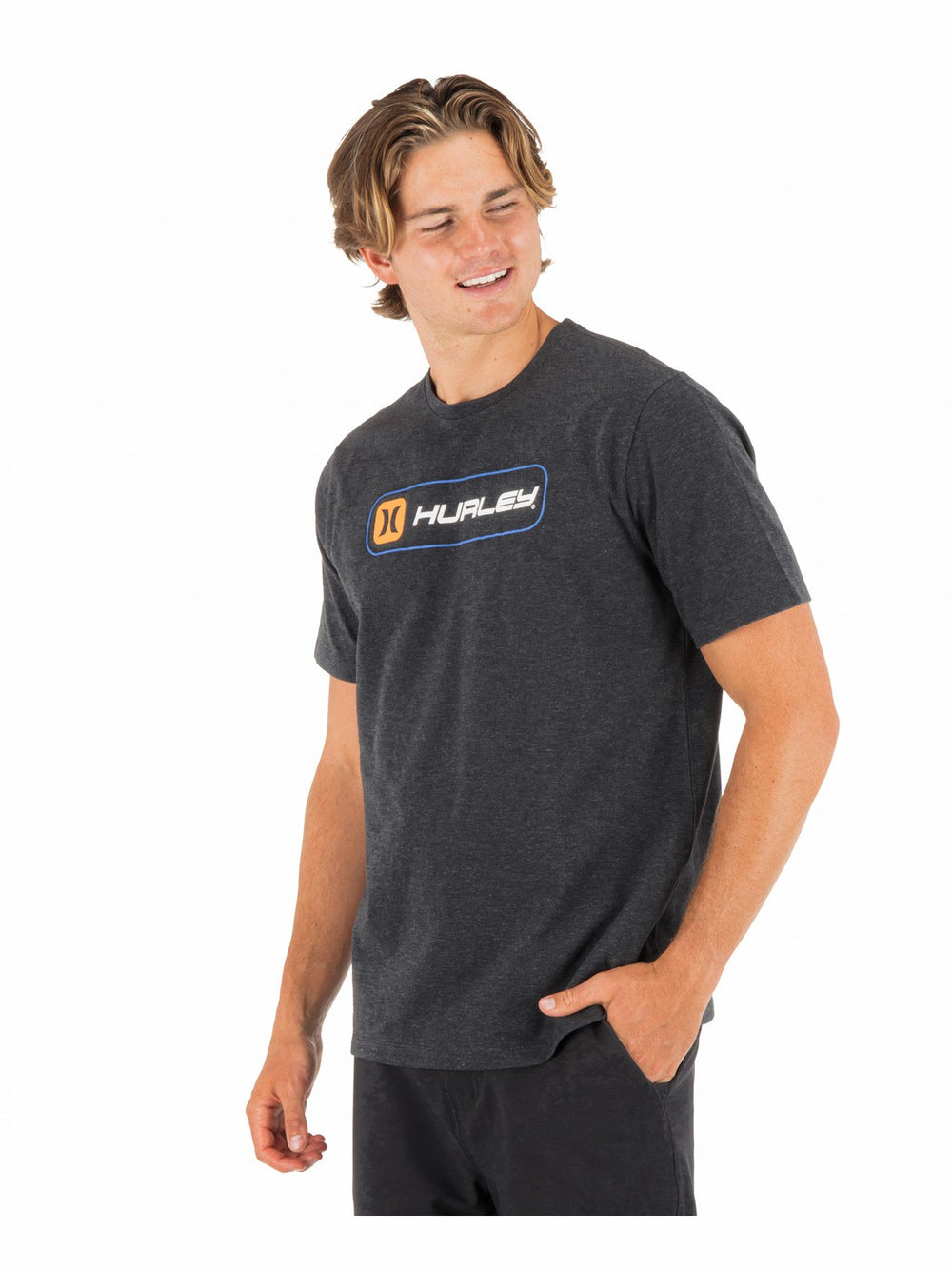 Hurley Discount | Inlined Slub Short Sleeve - Black Heather