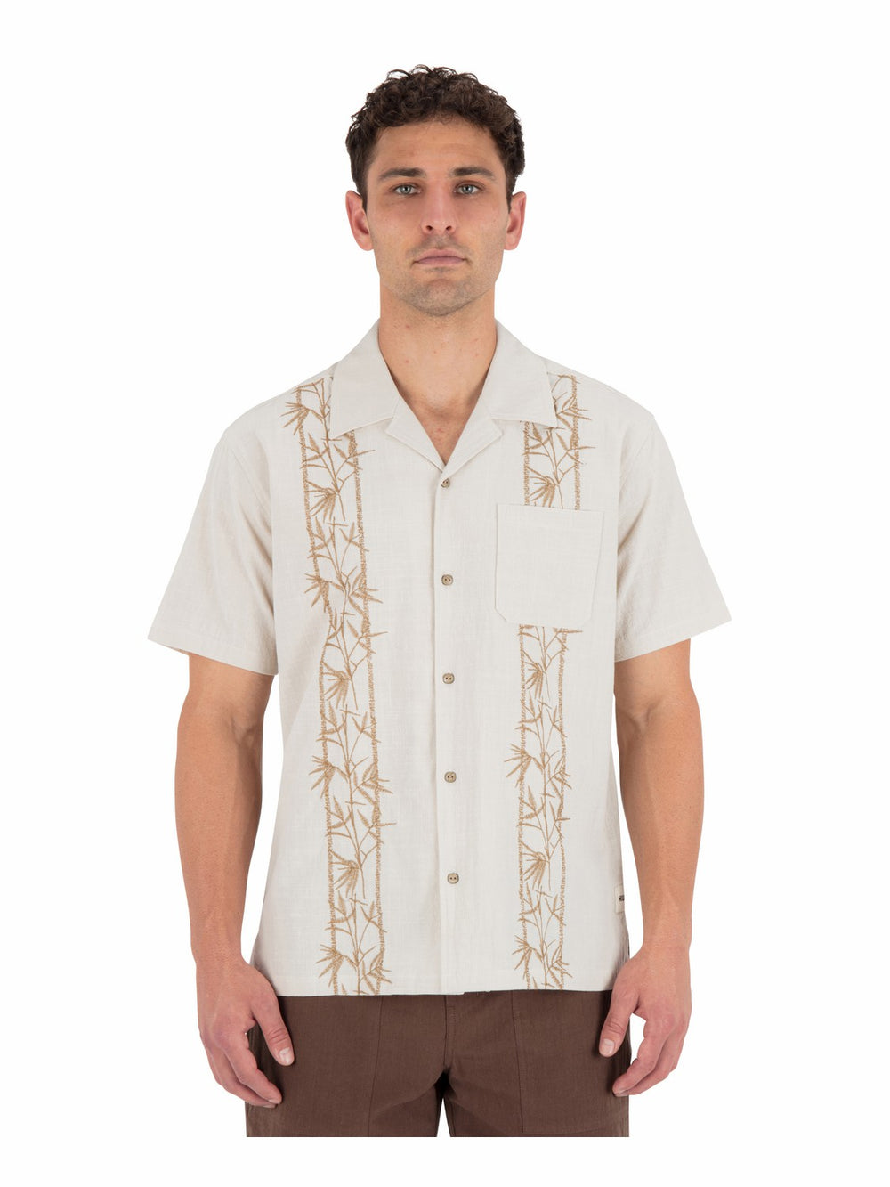 Hurley Discount | Sano Camp Embroidered Short Sleeve - Bone