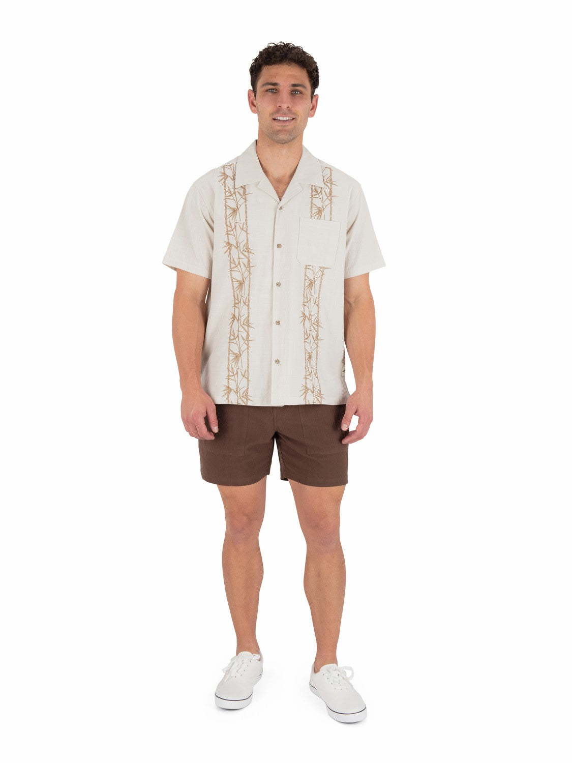Hurley Discount | Sano Camp Embroidered Short Sleeve - Bone