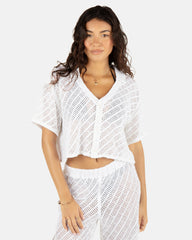Hurley On Sale | Crochet Camp Shirt - White