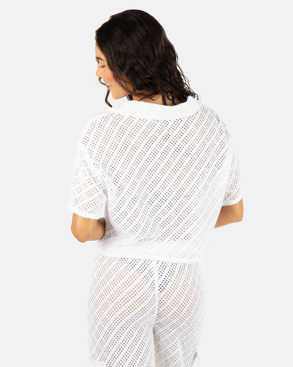 Hurley On Sale | Crochet Camp Shirt - White