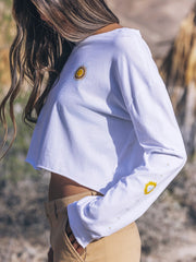 Hurley | Eagles High Long Sleeve Crop Tee - WHITE