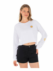 Hurley | Eagles High Long Sleeve Crop Tee - WHITE