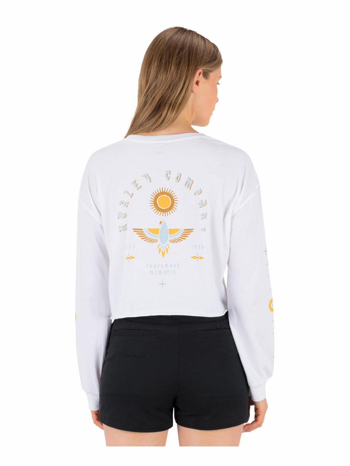 Hurley | Eagles High Long Sleeve Crop Tee - WHITE