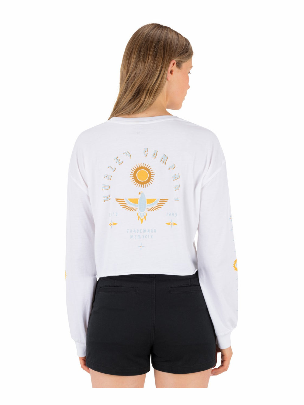 Hurley | Eagles High Long Sleeve Crop Tee - WHITE