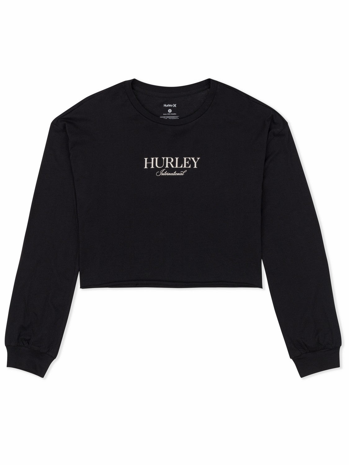 Hurley Discount | Floreal Long Sleeve Crop T-Shirt - BLACK