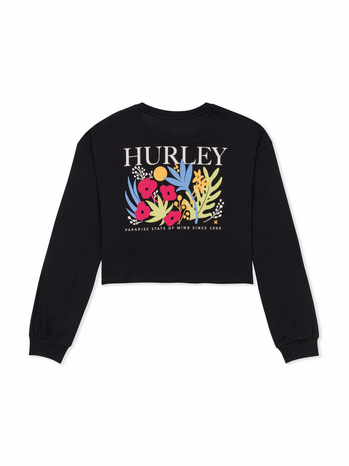 Hurley Discount | Floreal Long Sleeve Crop T-Shirt - BLACK