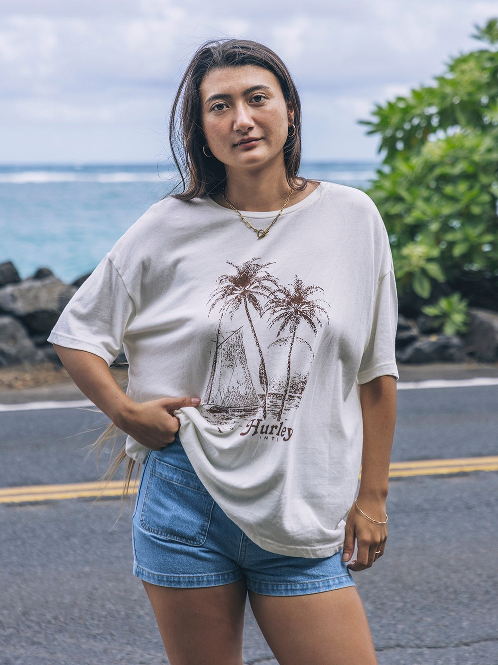 Hurley On Sale | Fair Winds Boyfriend Tee - Tofu