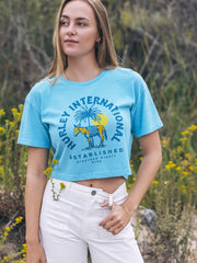 Hurley Discount | Burro Boxy Crop Tee - Maui Blue