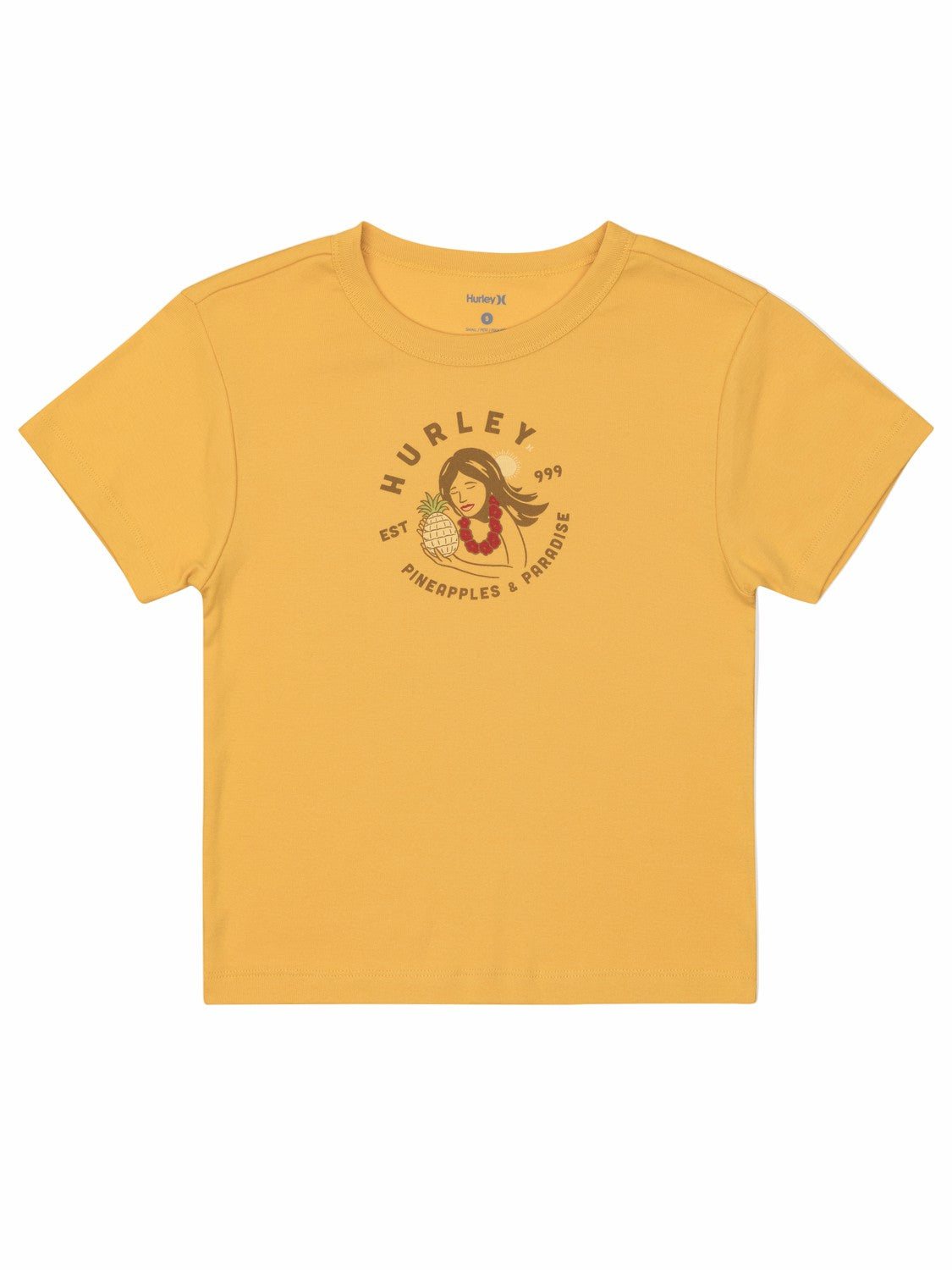 Hurley For Sale | Pineapples And Paradise Baby Tee - SAFFRON