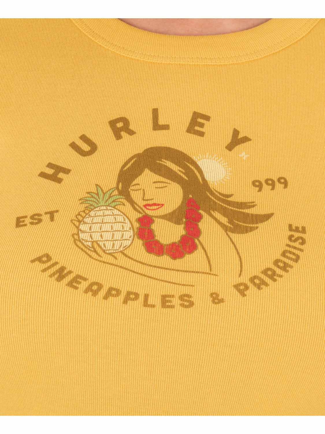 Hurley For Sale | Pineapples And Paradise Baby Tee - SAFFRON