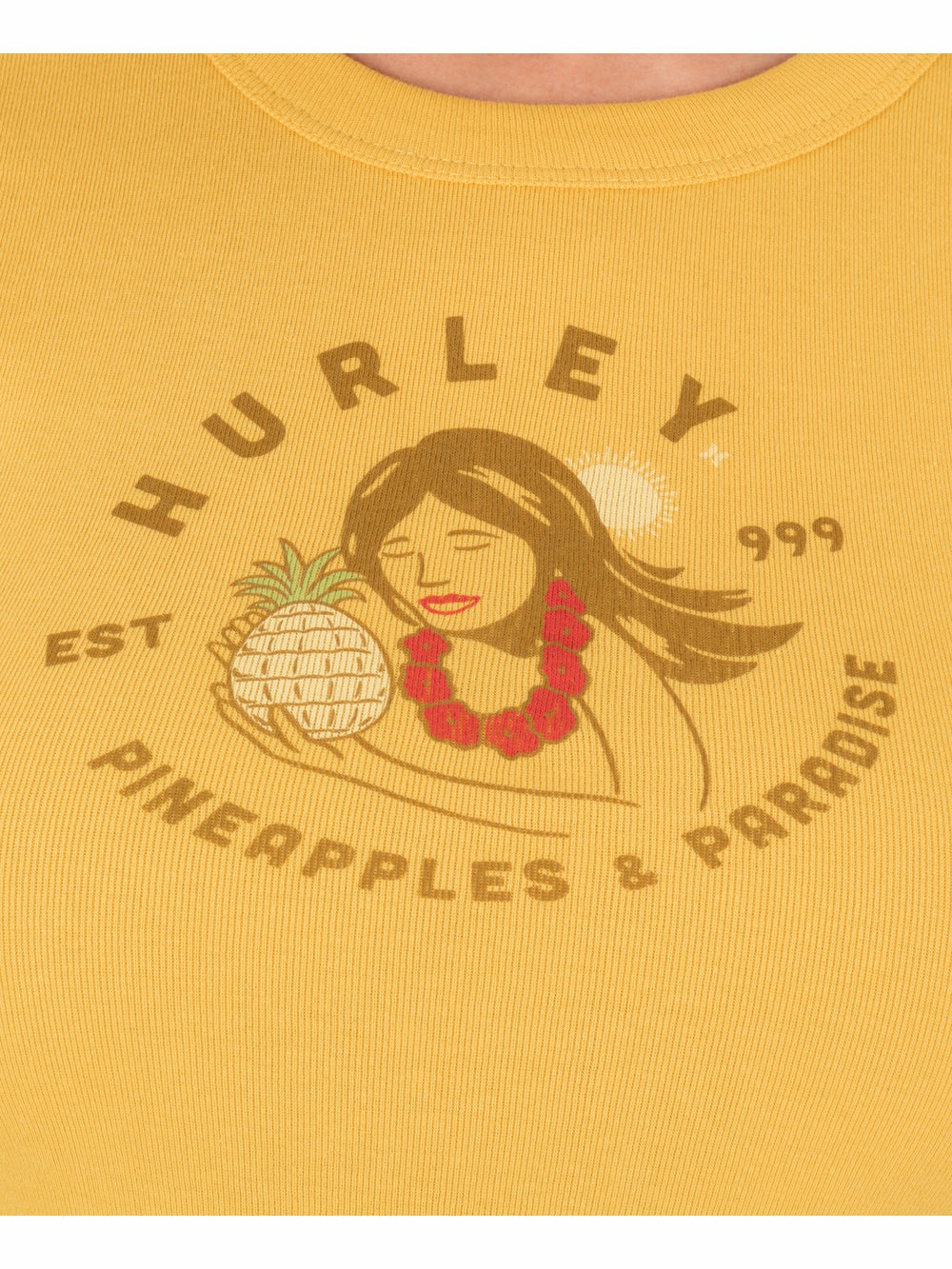 Hurley For Sale | Pineapples And Paradise Baby Tee - SAFFRON