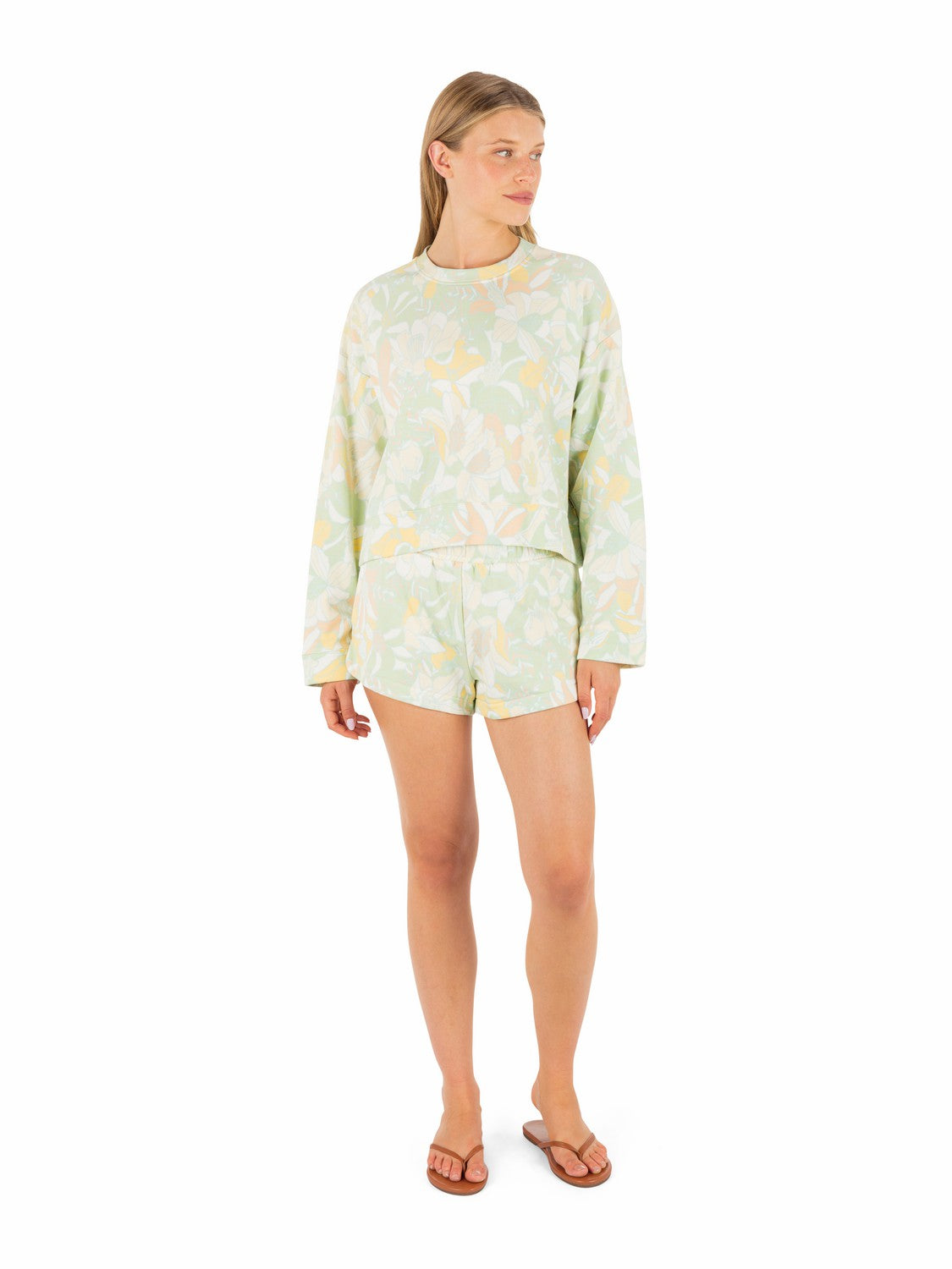 Hurley On Sale | Safari Floral Boxy Crew - Spray