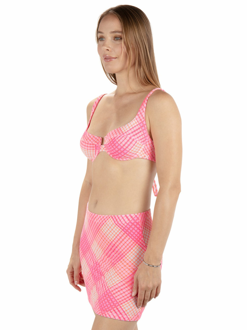 Hurley | Ombre Plaid Mini Skirt - Coral Blossom