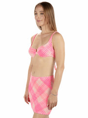 Hurley | Ombre Plaid Mini Skirt - Coral Blossom