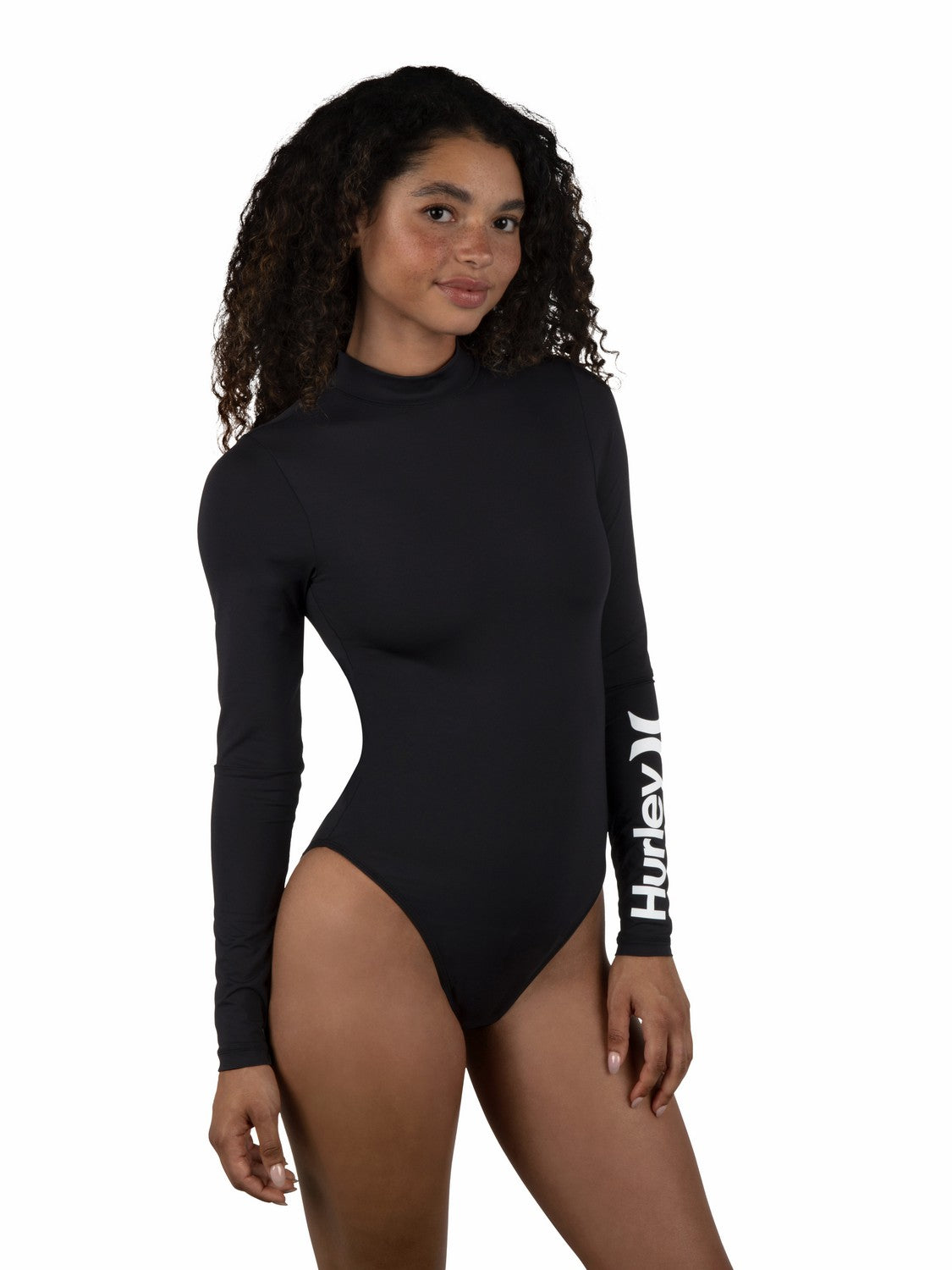 Hurley | One & Only Mock Neck Zip Back Moderate Surf Suit - Black