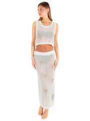 Hurley On Sale | Embroidered Crochet Jacquard Tank - Egret