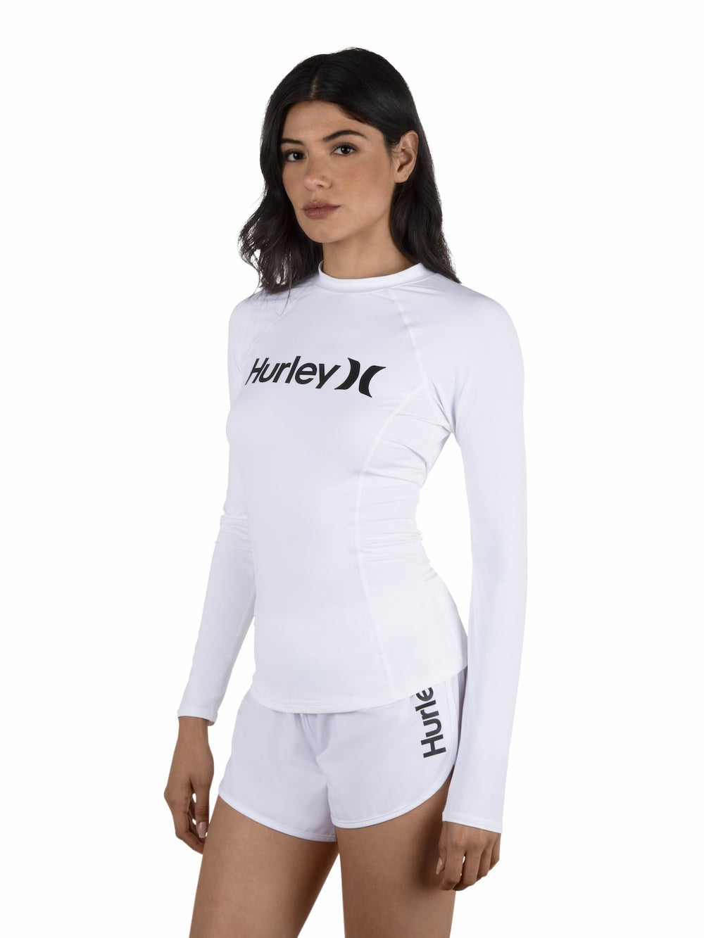 Hurley | One & Only Solid Mock Neck Long Sleeve Rashguard - White