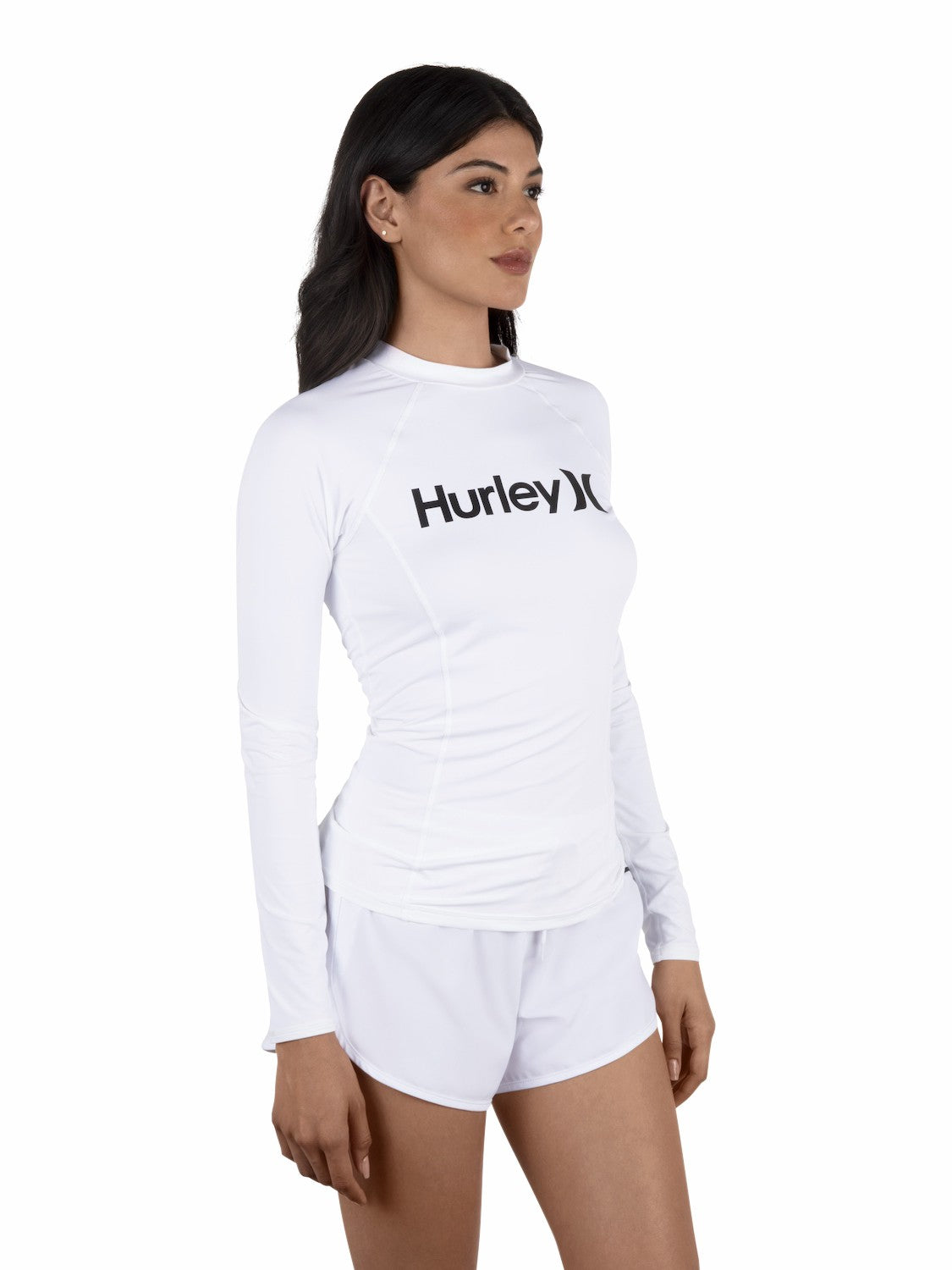 Hurley | One & Only Solid Mock Neck Long Sleeve Rashguard - White