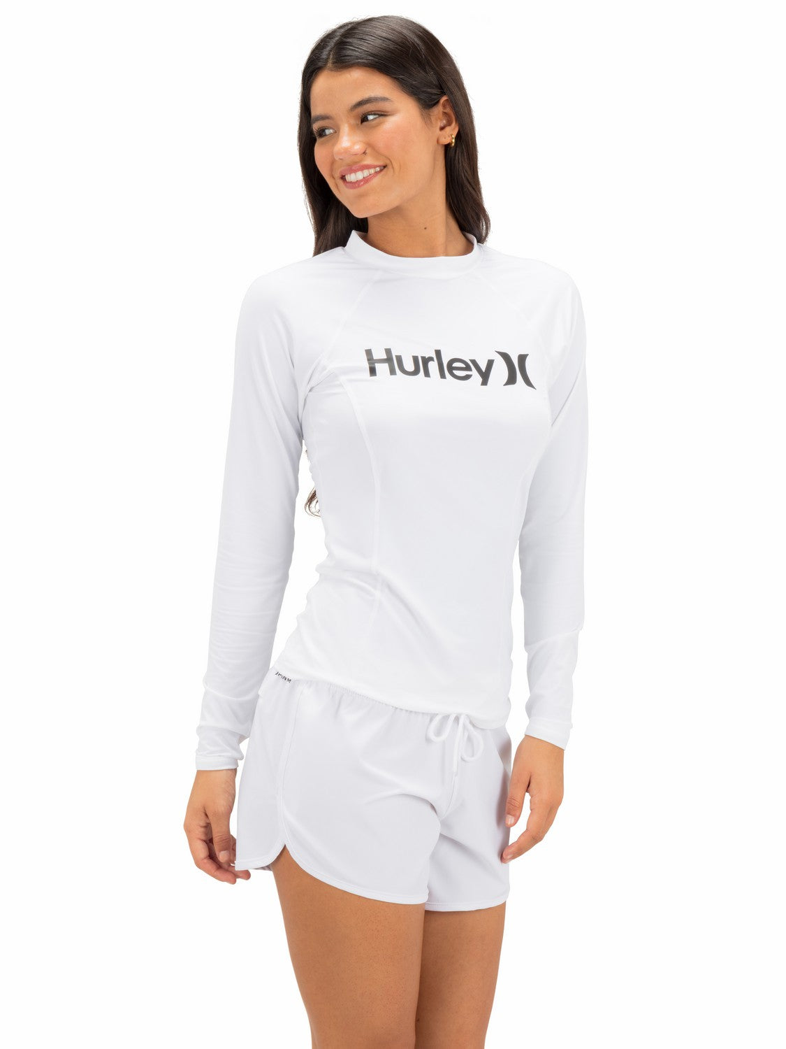 Hurley | One & Only Solid Mock Neck Long Sleeve Rashguard - White