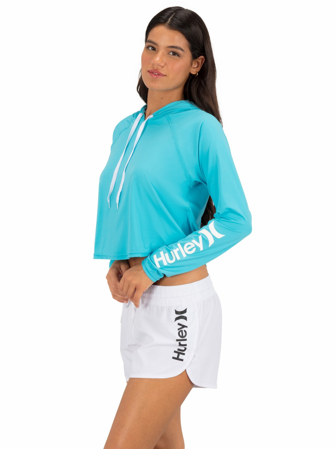 Hurley Onsale | One & Only Solid Long Sleeve Hooded Rashguard - Surf Blue