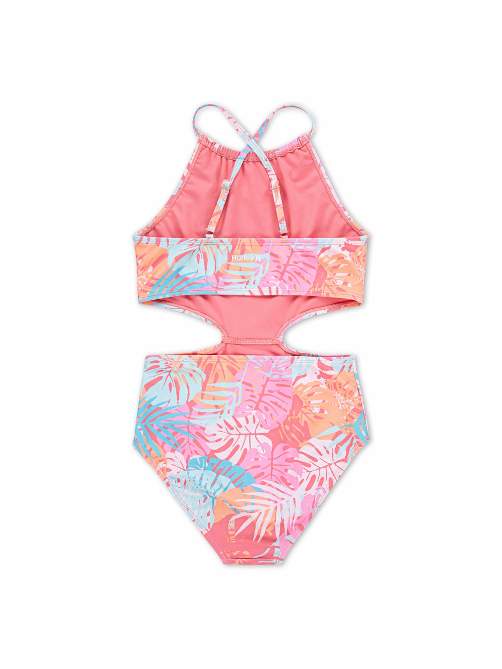 Hurley | Girls' Halter Monokini - Sunset Coral/ Multi