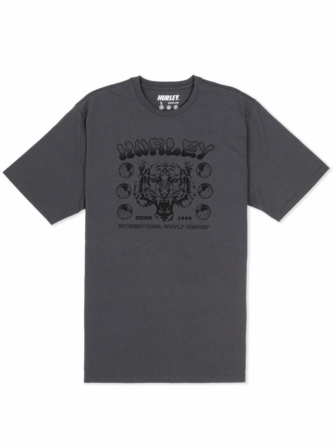 Hurley On Sale | H2O Dri El Tigre No Se Short Sleeve - Dark Stone Grey