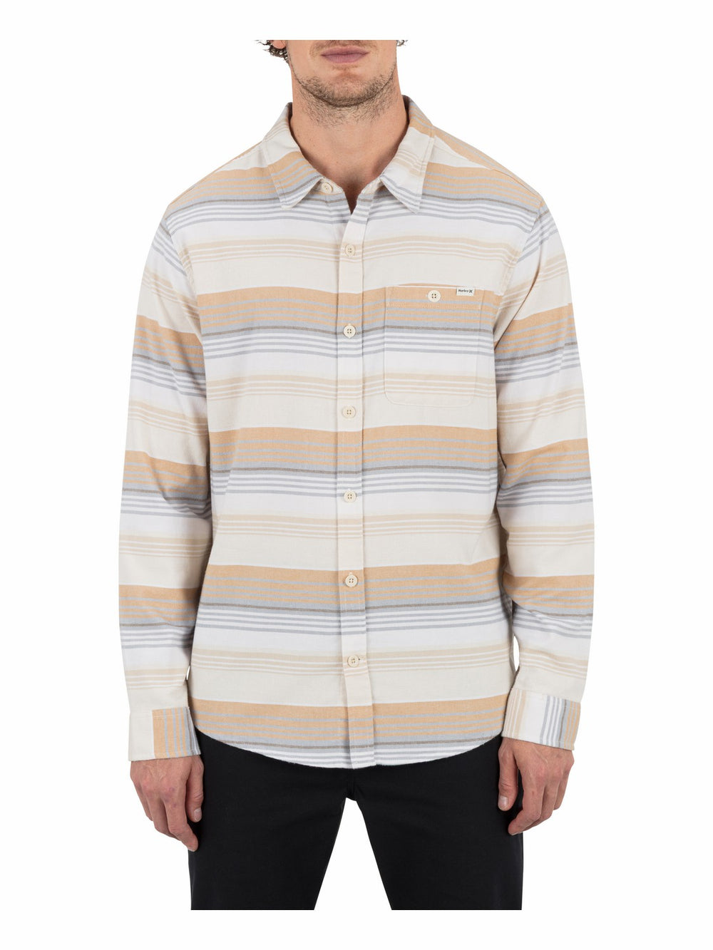 Hurley Discount | Portland Stripe Stretch Flannel Long Sleeve - White
