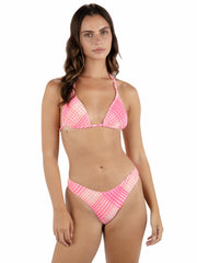 Hurley For Sale | Ombre Plaid Cheeky Scoop Bikini Bottom - Coral Blossom