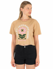 Hurley For Sale | Blossom Boxy Crop Tee - Tan