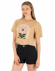 Hurley For Sale | Blossom Boxy Crop Tee - Tan