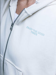 Hurley On Sale | Enjoy The Good Crop Zip Hoodie - Off White
