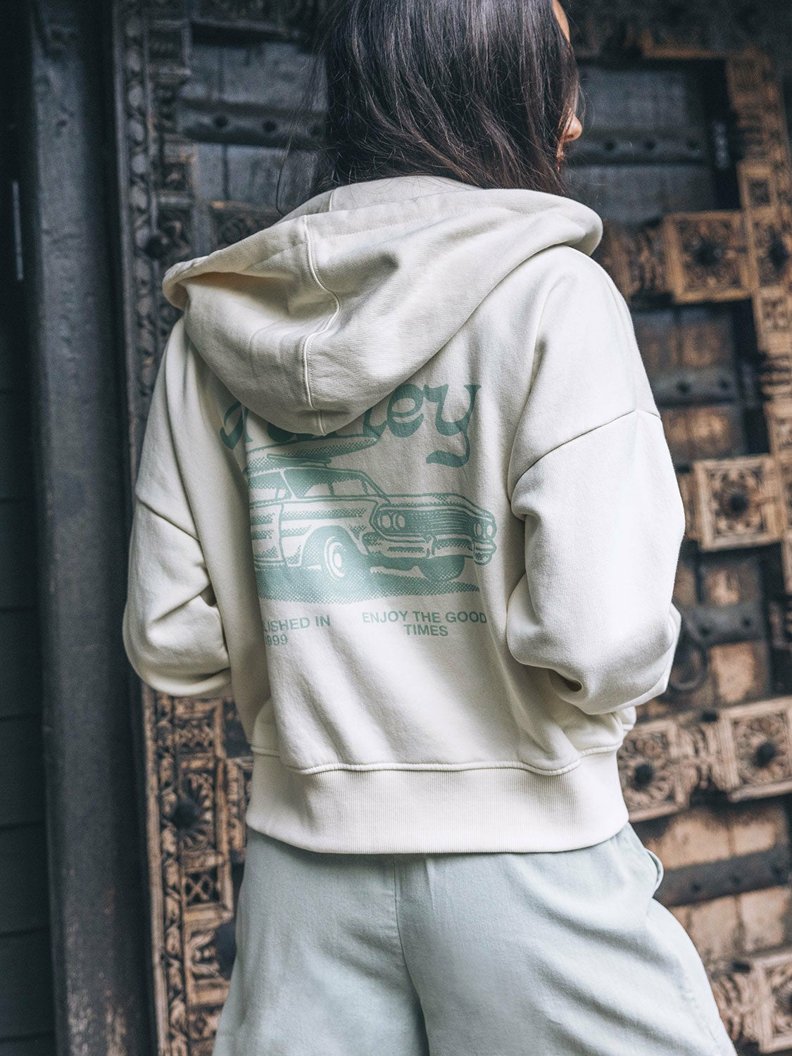 Hurley On Sale | Enjoy The Good Crop Zip Hoodie - Off White