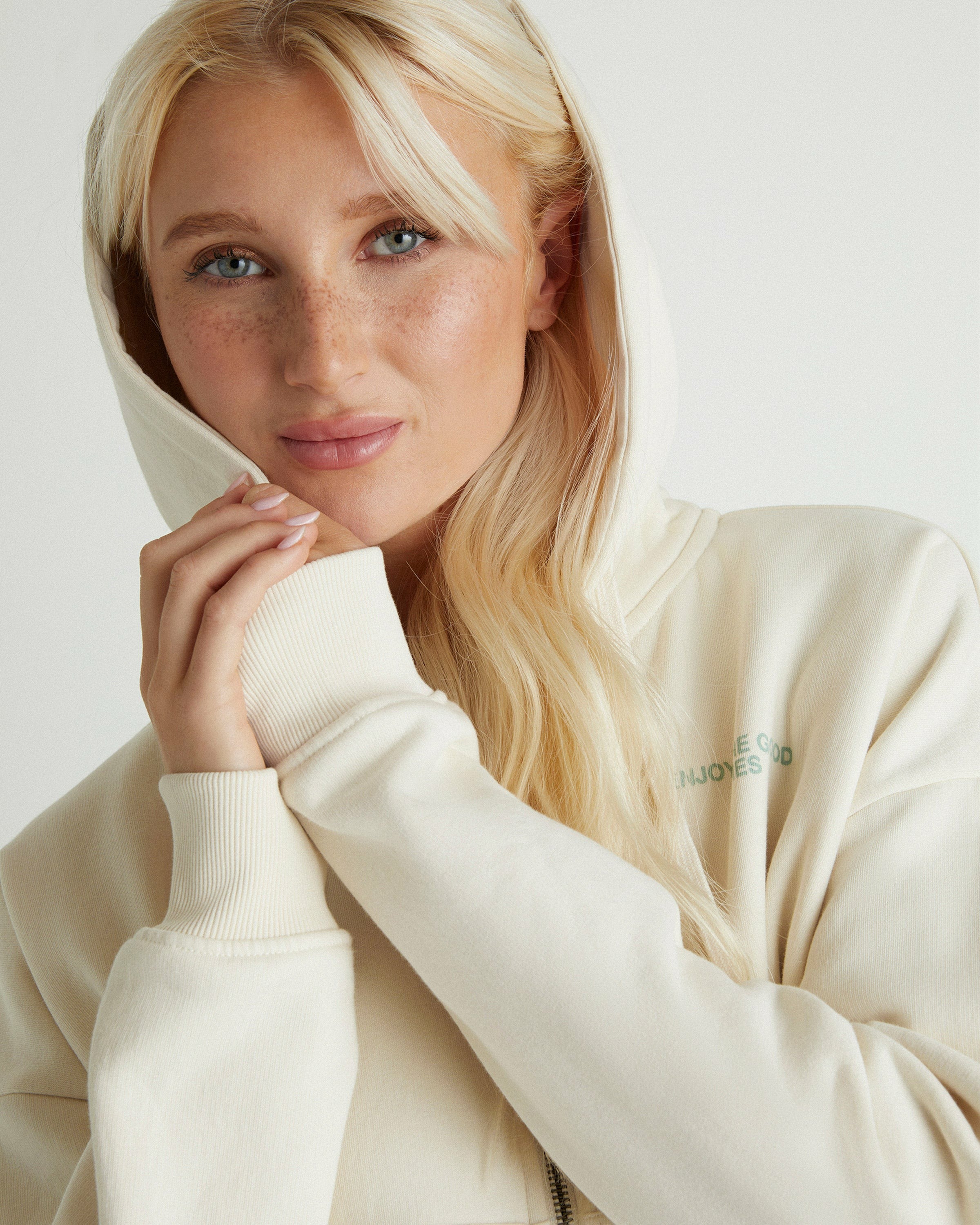 Hurley On Sale | Enjoy The Good Crop Zip Hoodie - Off White